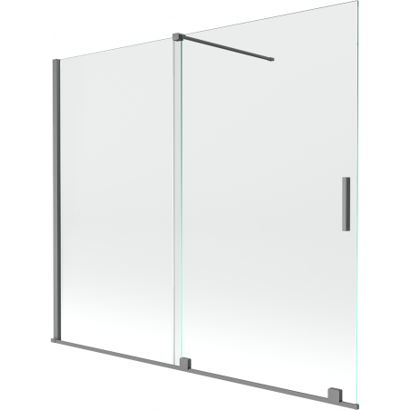 Mexen Velar 2-wing sliding bathtub screen 180 x 150 cm, transparent, gun metal - 896-180-000-01-95