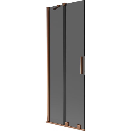 Mexen Velar 2-panel sliding bath screen 70 x 150 cm, graphite, pink gold - 896-070-000-41-60