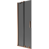 Mexen Velar 2-panel sliding bath screen 70 x 150 cm, graphite, pink gold - 896-070-000-41-60