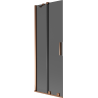 Mexen Velar 2-panel Sliding Bathtub Screen 70 x 150 cm, Graphite, Rose Gold - 896-070-000-41-60