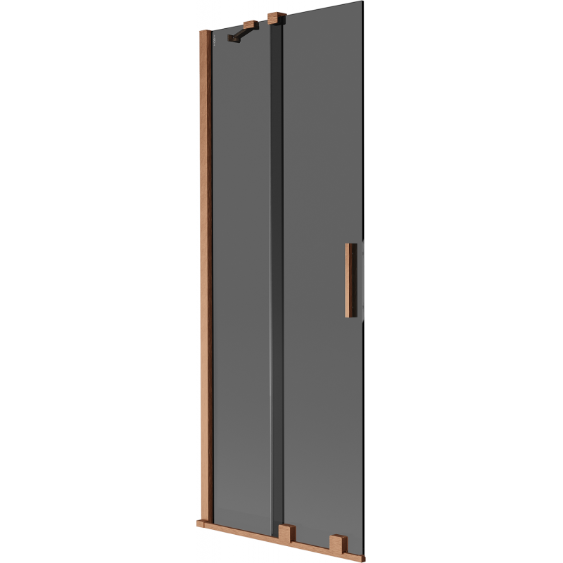 Mexen Velar 2-panel sliding bath screen 70 x 150 cm, graphite, brushed copper - 896-070-000-41-65