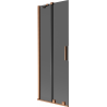 Mexen Velar 2-panel sliding bath screen 70 x 150 cm, graphite, brushed copper - 896-070-000-41-65