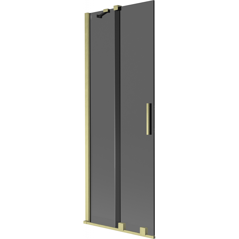 Mexen Velar 2-wing sliding over-bath shower screen 75 x 150 cm, graphite, brushed gold - 896-075-000-41-55