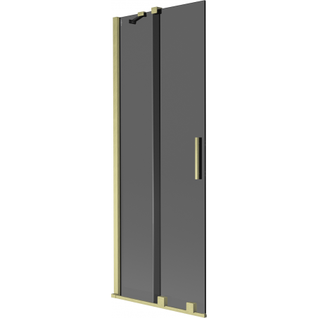 Mexen Velar 2-panel sliding bath screen 75 x 150 cm, graphite, brushed gold - 896-075-000-41-55