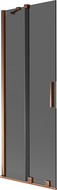 Mexen Velar 2-panel sliding bath screen 75 x 150 cm, graphite, rose gold - 896-075-000-41-60