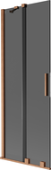 Mexen Velar 2-panel sliding bathtub screen 75 x 150 cm, graphite, brushed copper - 896-075-000-41-65