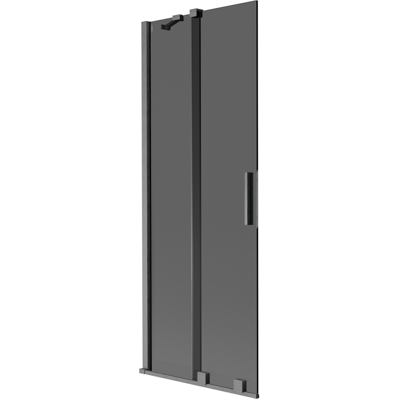Mexen Velar 2-fold sliding bath screen 75 x 150 cm, graphite, brushed gun gray - 896-075-000-41-66