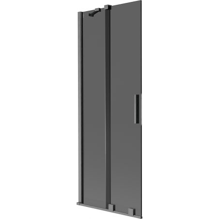 Mexen Velar 2-fold sliding bath screen 75 x 150 cm, graphite, brushed gun gray - 896-075-000-41-66