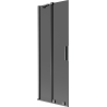 Mexen Velar 2-fold sliding bath screen 75 x 150 cm, graphite, brushed gun gray - 896-075-000-41-66