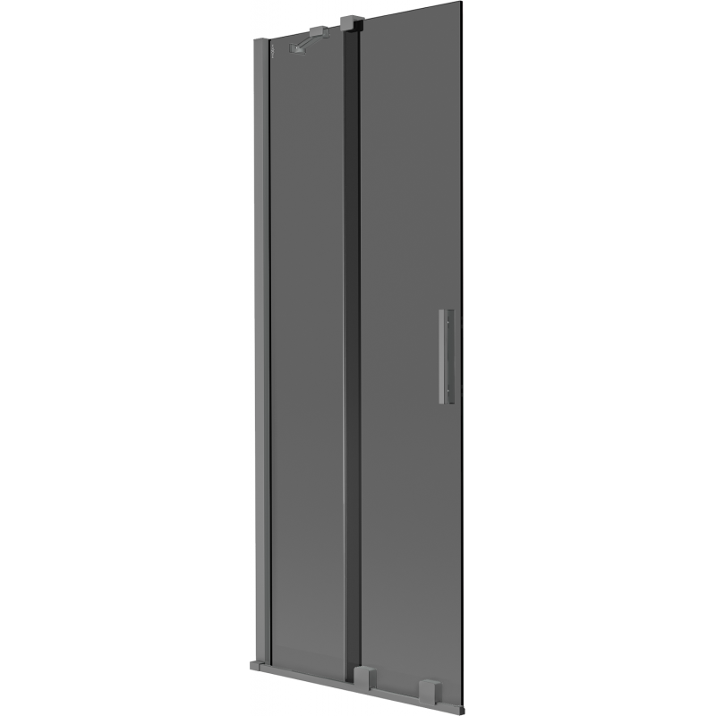 Mexen Velar 2-Panel Sliding Bath Screen 75 x 150 cm, Graphite, Gun Metal - 896-075-000-41-95