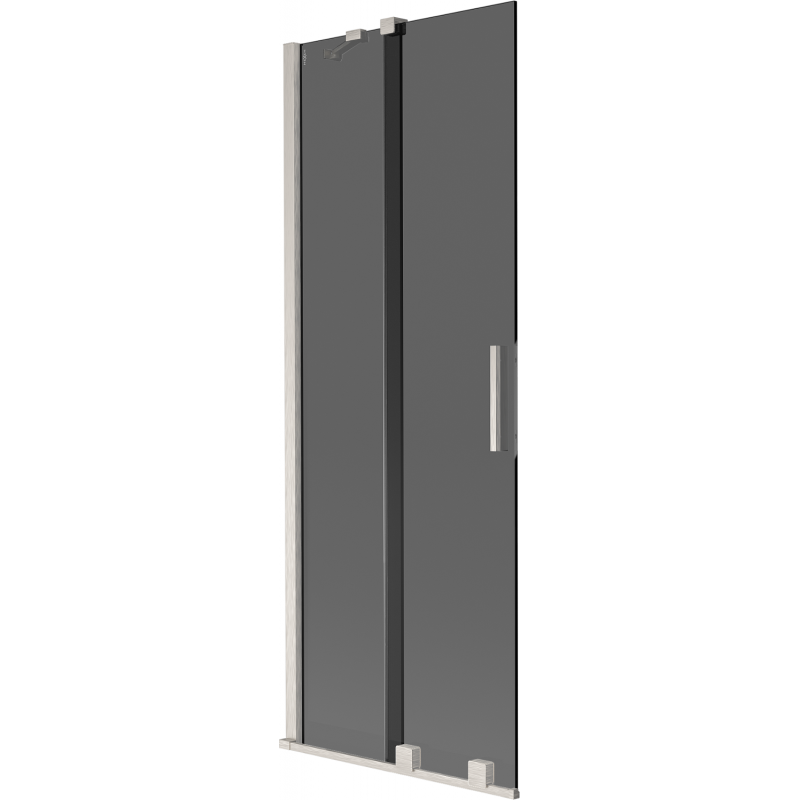 Mexen Velar 2-Wing Sliding Bath Screen 75 x 150 cm, Graphite, Brushed Nickel - 896-075-000-41-97