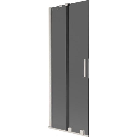 Mexen Velar 2-Wing Sliding Bath Screen 75 x 150 cm, Graphite, Brushed Nickel - 896-075-000-41-97