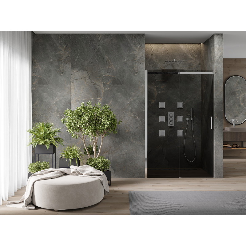 Mexen Omega sliding shower doors 120 cm, graphite, chrome - 825-120-000-01-40