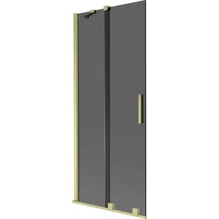 Mexen Velar 2-panel sliding bath screen 80 x 150 cm, graphite, brushed gold - 896-080-000-41-55