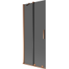 Mexen Velar 2-wing Sliding Bath Screen 80 x 150 cm, Graphite, Rose Gold - 896-080-000-41-60
