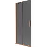 Mexen Velar 2-Wing Sliding Bath Screen 80 x 150 cm, Graphite, Brushed Copper - 896-080-000-41-65