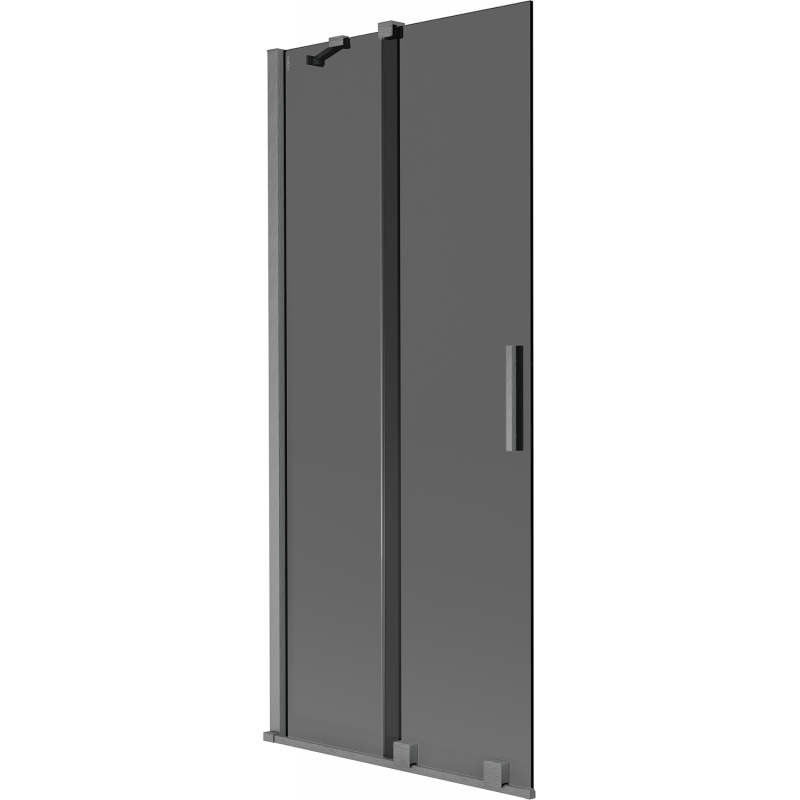 Mexen Velar 2-panel sliding bath screen 80 x 150 cm, graphite, brushed gun gray - 896-080-000-41-66