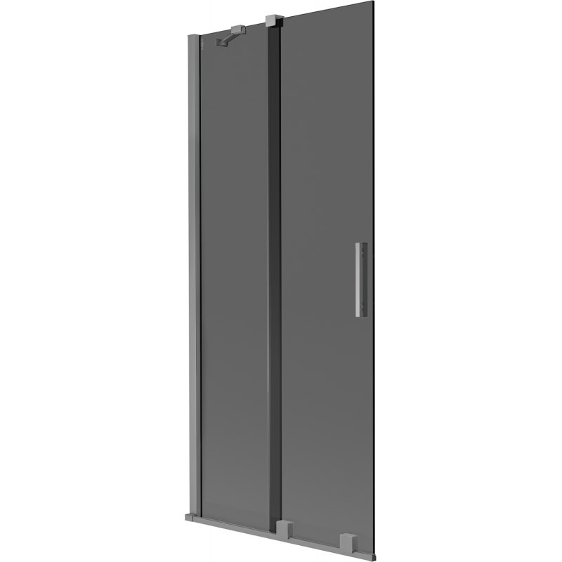 Mexen Velar bath screen 2-wing sliding 80 x 150 cm, graphite, gun metal - 896-080-000-41-95