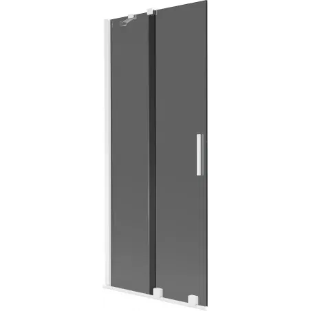 Mexen Velar 2-panel sliding bath screen 85 x 150 cm, graphite, white - 896-085-000-41-20