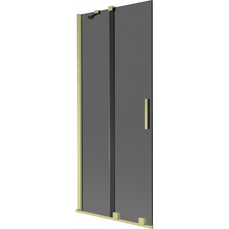 Mexen Velar 2-wing sliding bath screen 85 x 150 cm, graphite, brushed gold - 896-085-000-41-55