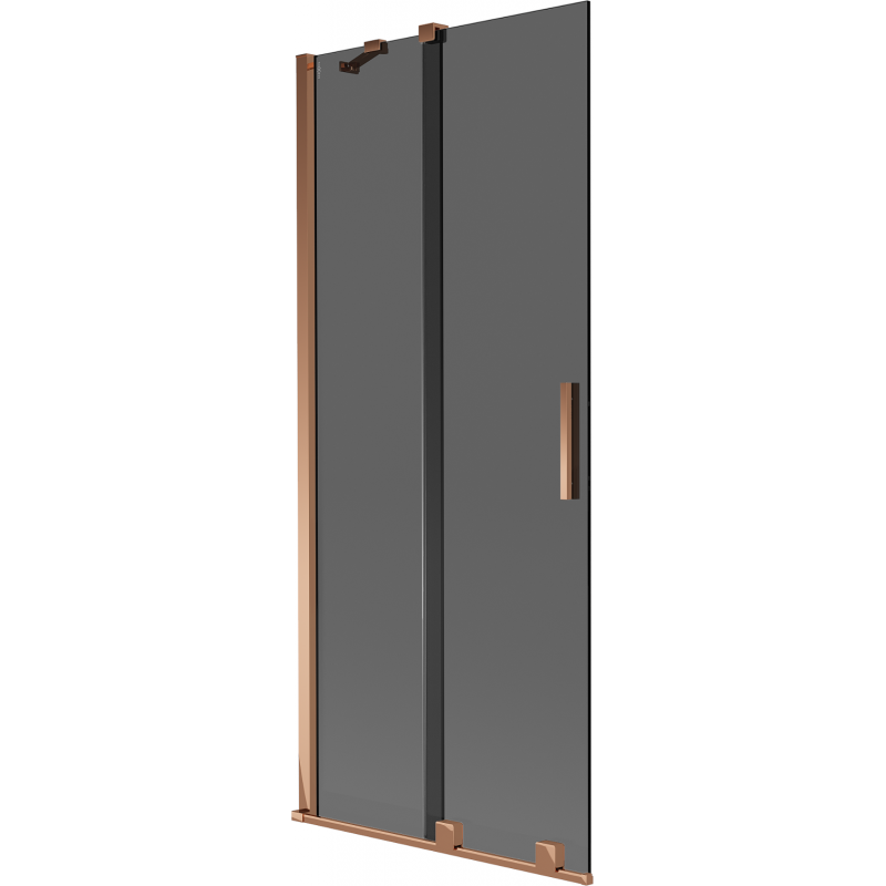 Mexen Velar 2-wing Sliding Bathtub Screen 85 x 150 cm, Graphite, Rose Gold - 896-085-000-41-60