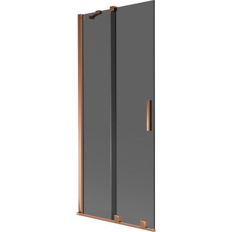 Mexen Velar 2-wing Sliding Bathtub Screen 85 x 150 cm, Graphite, Rose Gold - 896-085-000-41-60
