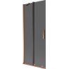 Mexen Velar 2-wing Sliding Bathtub Screen 85 x 150 cm, Graphite, Rose Gold - 896-085-000-41-60