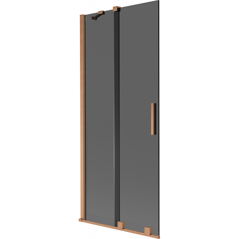Mexen Velar 2-panel sliding bath screen 85 x 150 cm, graphite, brushed copper - 896-085-000-41-65