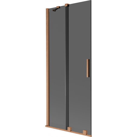 Mexen Velar 2-panel sliding bath screen 85 x 150 cm, graphite, brushed copper - 896-085-000-41-65