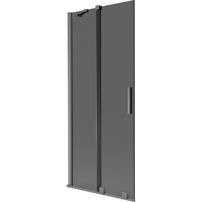 Mexen Velar bathtub screen, 2-wing sliding 85 x 150 cm, graphite, brushed gun gray - 896-085-000-41-66