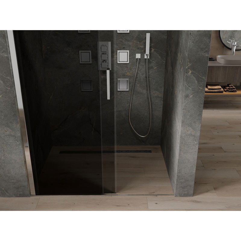 Mexen Omega sliding shower doors 140 cm, graphite, chrome - 825-140-000-01-40