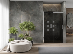Mexen Omega 150 cm sliding shower door, graphite, chrome - 825-150-000-01-40