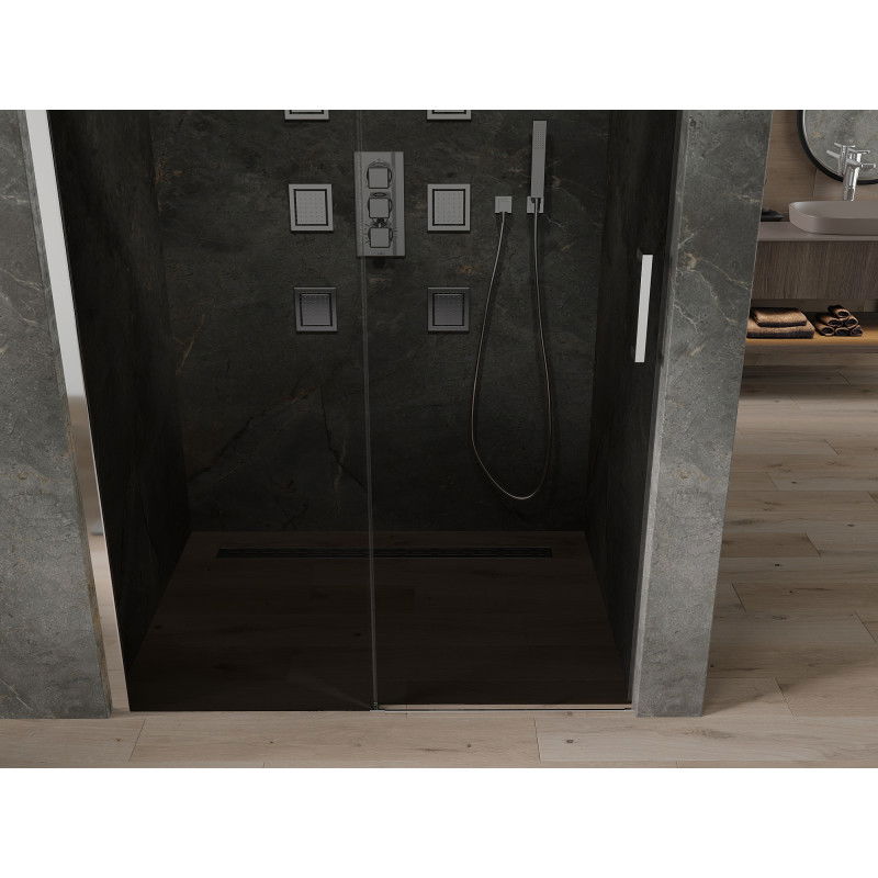Mexen Omega sliding shower doors 160 cm, graphite, chrome - 825-160-000-01-40