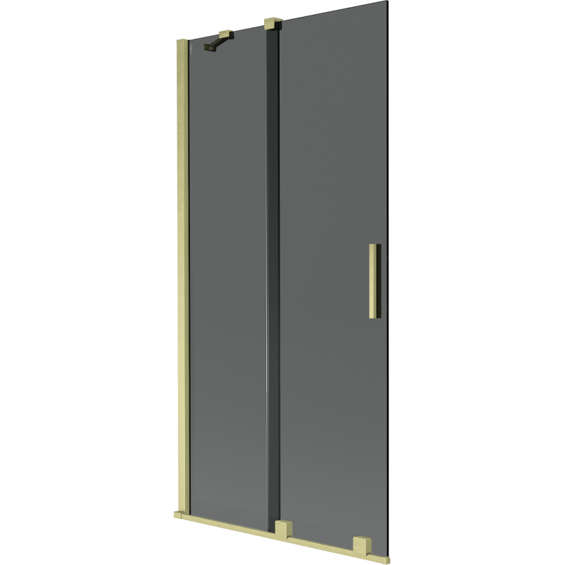 Mexen Velar 2-panel sliding bathtub screen 90 x 150 cm, graphite, brushed gold - 896-090-000-41-55