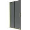 Mexen Velar 2-wing sliding shower screen 90 x 150 cm, graphite, brushed gold - 896-090-000-41-55