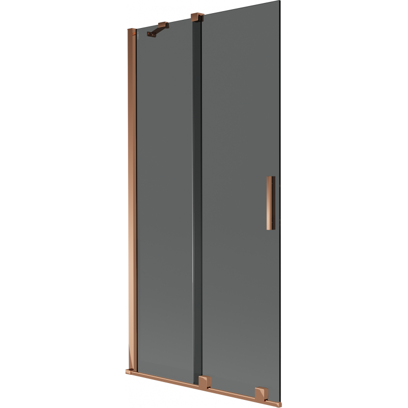 Mexen Velar 2-Wing Sliding Bath Screen 90 x 150 cm, Graphite, Rose Gold - 896-090-000-41-60
