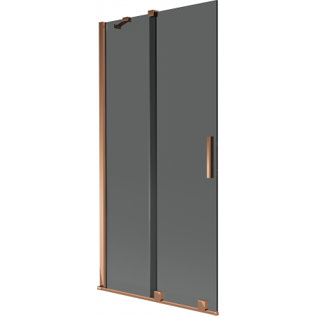 Mexen Velar 2-Wing Sliding Bath Screen 90 x 150 cm, Graphite, Rose Gold - 896-090-000-41-60