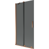 Mexen Velar 2-Wing Sliding Bath Screen 90 x 150 cm, Graphite, Rose Gold - 896-090-000-41-60