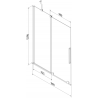 Mexen Velar 2-Wing Sliding Bath Screen 90 x 150 cm, Graphite, Rose Gold - 896-090-000-41-60