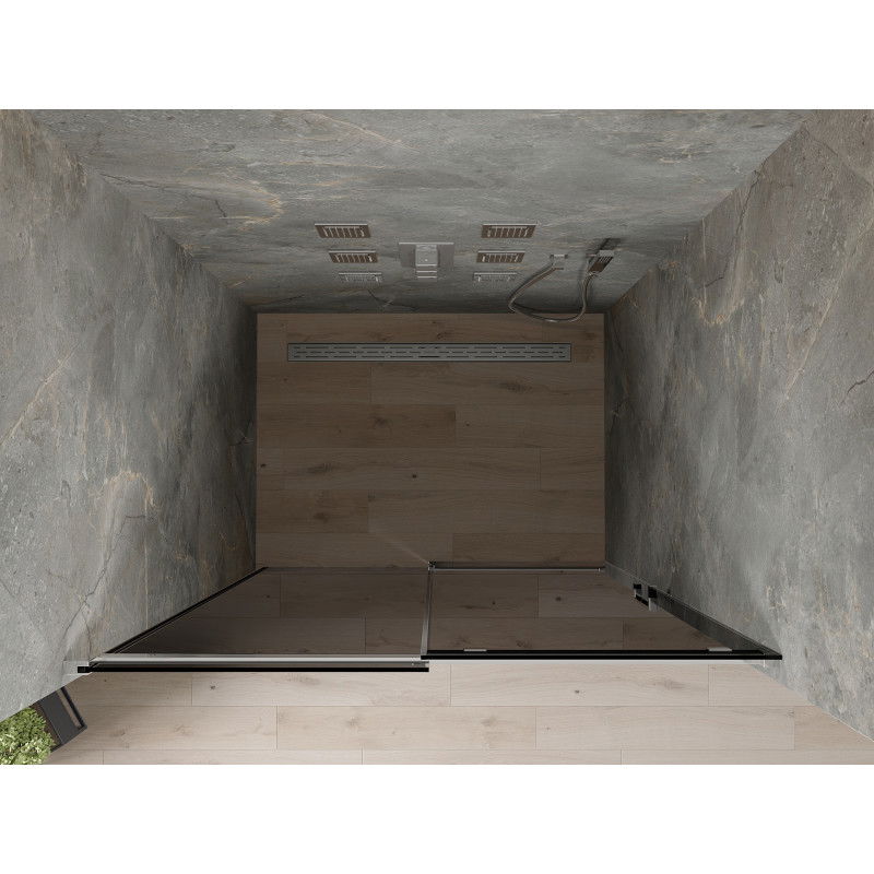 Mexen Omega sliding shower doors 160 cm, graphite, chrome - 825-160-000-01-40