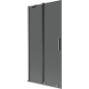 Mexen Velar Shower Screen 2-Panel Sliding 90 x 150 cm, Graphite, Brushed Gun Gray - 896-090-000-41-66