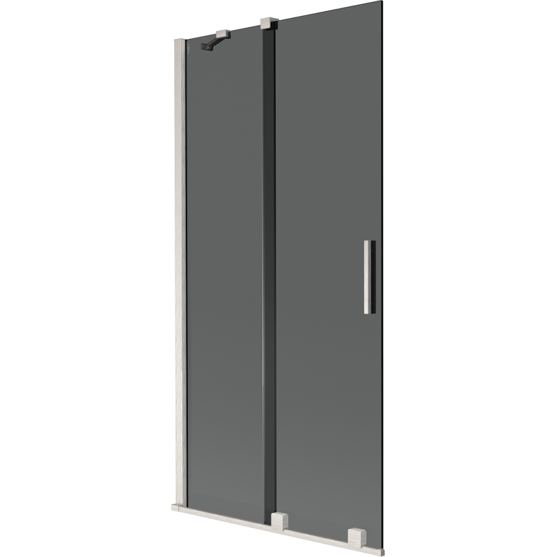 Mexen Velar 2-panel sliding bath screen 90 x 150 cm, graphite, brushed nickel - 896-090-000-41-97