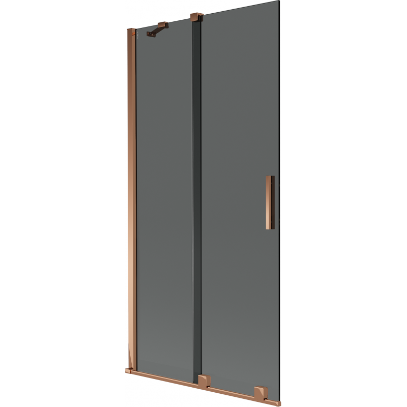 Mexen Velar 2-Panel Sliding Bath Screen 95 x 150 cm, Graphite, Rose Gold - 896-095-000-41-60