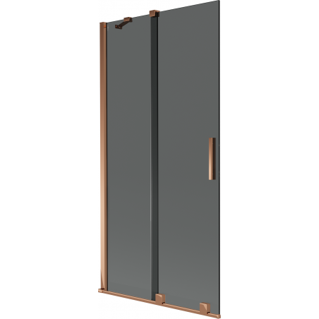 Mexen Velar 2-Panel Sliding Bath Screen 95 x 150 cm, Graphite, Rose Gold - 896-095-000-41-60
