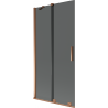 Mexen Velar 2-Panel Sliding Bath Screen 95 x 150 cm, Graphite, Rose Gold - 896-095-000-41-60