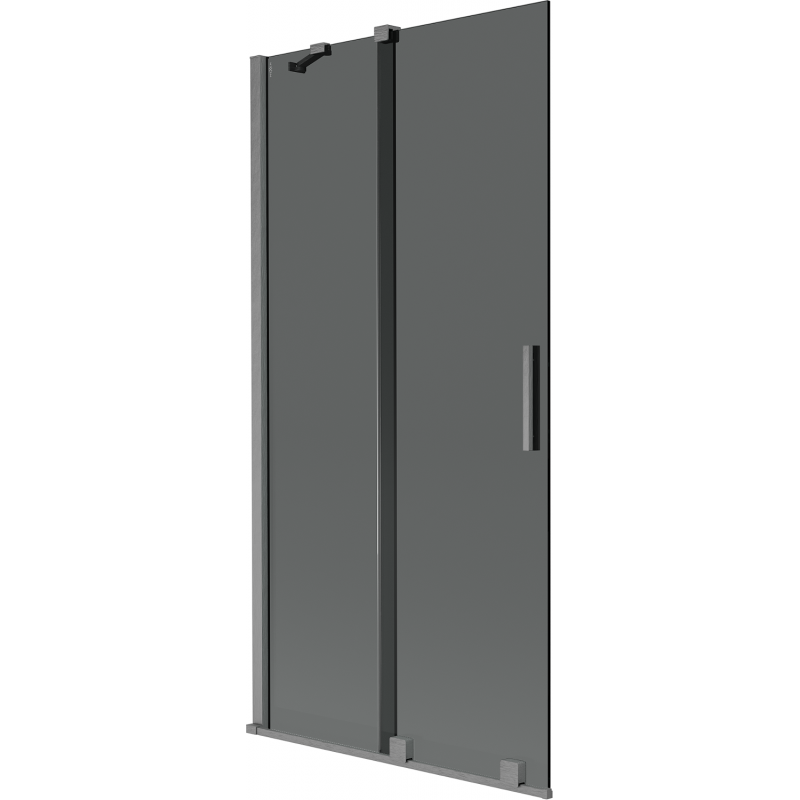 Mexen Velar Bathtub Screen 2-Panel Sliding 95 x 150 cm, Graphite, Brushed Gun Gray - 896-095-000-41-66