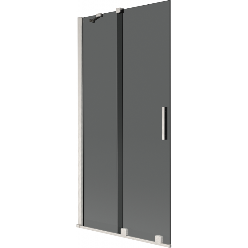 Mexen Velar 2-panel sliding bath screen 95 x 150 cm, graphite, brushed nickel - 896-095-000-41-97