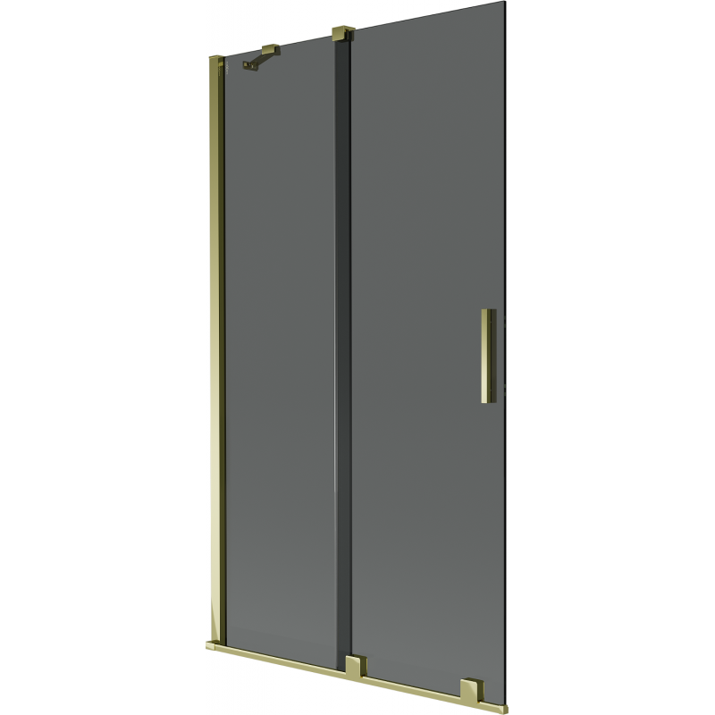 Mexen Velar 2-panel sliding bath screen 100 x 150 cm, graphite, gold - 896-100-000-41-50
