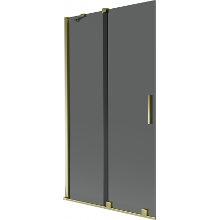 Mexen Velar 2-panel sliding bathtub screen 100 x 150 cm, graphite, gold - 896-100-000-41-50