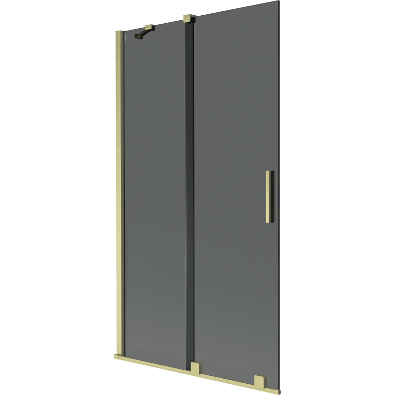 Mexen Velar 2-panel sliding bathtub screen 100 x 150 cm, graphite, brushed gold - 896-100-000-41-55